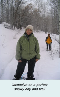 photo of Jacquelyn on snowy trail